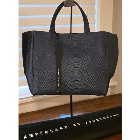 Ampersand as Apostrophe Half Tote Navy Night Python  NWT - Picture 3 of 9